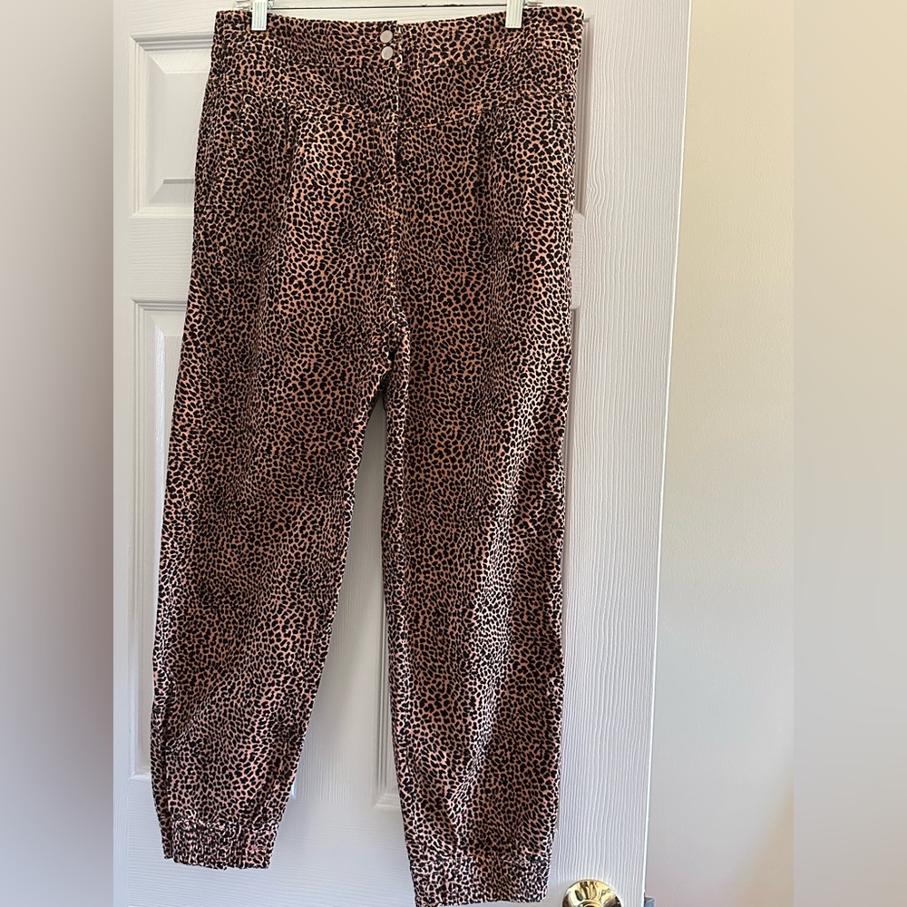 Anthropologie Leopard Print Pants - Black and Brown
